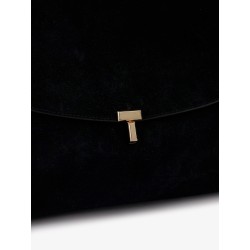 Suede T-Lock shoulder bag