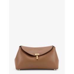 Mini T-Lock leather clutch