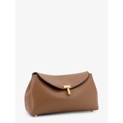 Mini T-Lock leather clutch