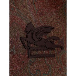 Coated canvas shoulder bag with paisley jacquard pattern