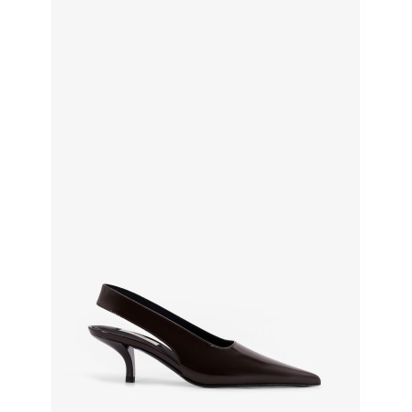 Patent leather slingback pumps