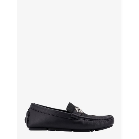 Leather and canvas loafers