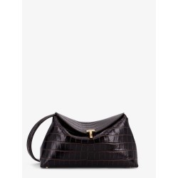 T-Lock leather crossbody bag with croco effect
