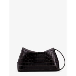 T-Lock leather crossbody bag with croco effect