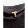 T-Lock leather crossbody bag with croco effect