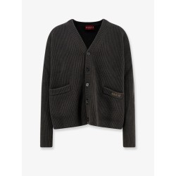 Ribbed wool and cashmere cardigan