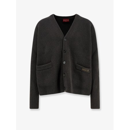 Ribbed wool and cashmere cardigan