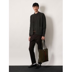 Ribbed wool and cashmere cardigan