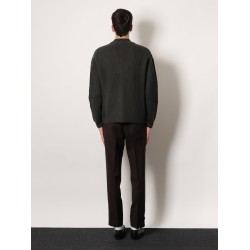 Ribbed wool and cashmere cardigan
