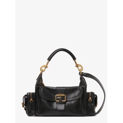 Carry shiny buffalo leather shoulder bag