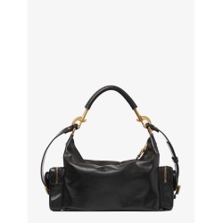 Carry shiny buffalo leather shoulder bag