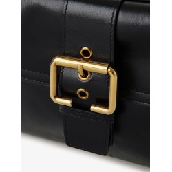 Carry shiny buffalo leather shoulder bag