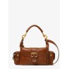 Carry shiny buffalo leather shoulder bag