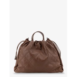 Mellow quilted leather shopper bag with Monile