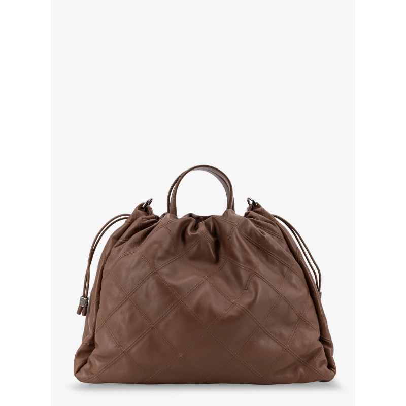 Mellow quilted leather shopper bag with Monile