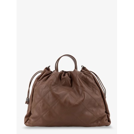Mellow quilted leather shopper bag with Monile