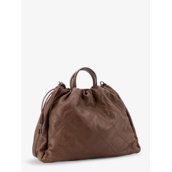 Mellow quilted leather shopper bag with Monile