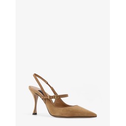 Suede slingback pumps