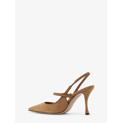 Suede slingback pumps