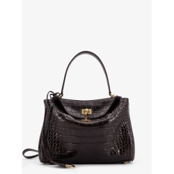 Rodeo leather shoulder bag with croco effect