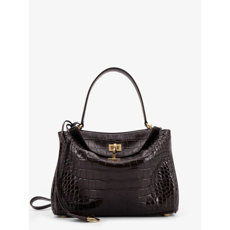 Rodeo leather shoulder bag with croco effect