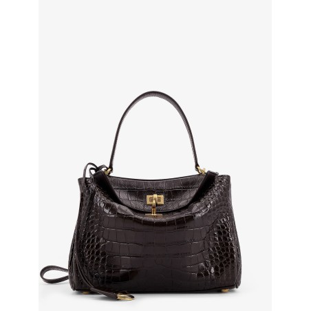 Rodeo leather shoulder bag with croco effect