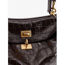 Rodeo leather shoulder bag with croco effect