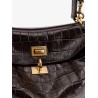 Rodeo leather shoulder bag with croco effect