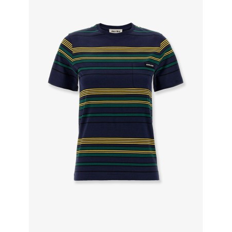 Cotton T-shirt with striped pattern