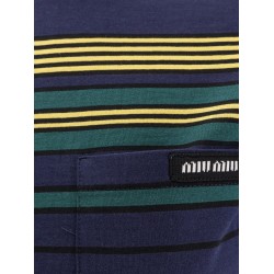 Cotton T-shirt with striped pattern