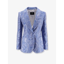 Silk blend single-breasted blazer