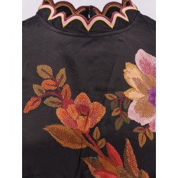 Satin midi dress with floral print