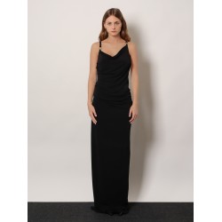 Stretch fabric long dress