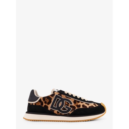 Suede sneakers with animal print