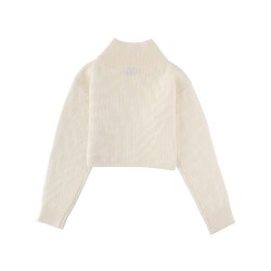 CROPPED SWEATER WITH DOUBLED COLLAR