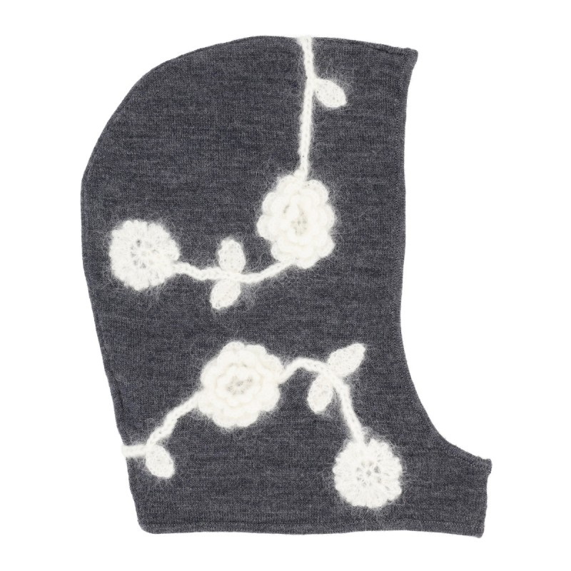 BALAKLAVA WITH CROCHETED FLOWERS