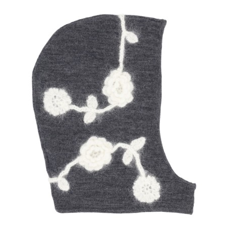 BALAKLAVA WITH CROCHETED FLOWERS