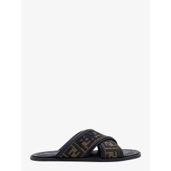 FF jacquard fabric sandals with embroidered logo