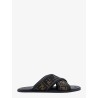 FF jacquard fabric sandals with embroidered logo
