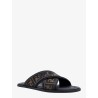 FF jacquard fabric sandals with embroidered logo