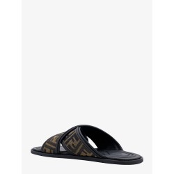 FF jacquard fabric sandals with embroidered logo