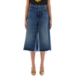 PATCHWORK DENIM BERMUDA SHORTS