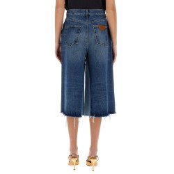 PATCHWORK DENIM BERMUDA SHORTS