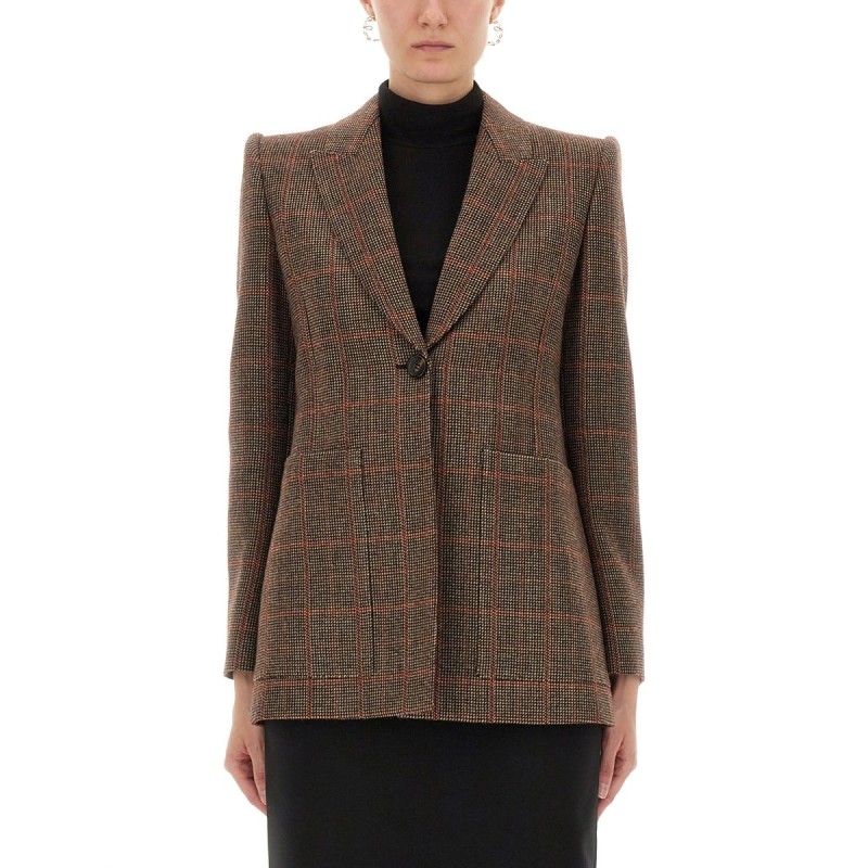PLAID WOOL TAILORED JACKET