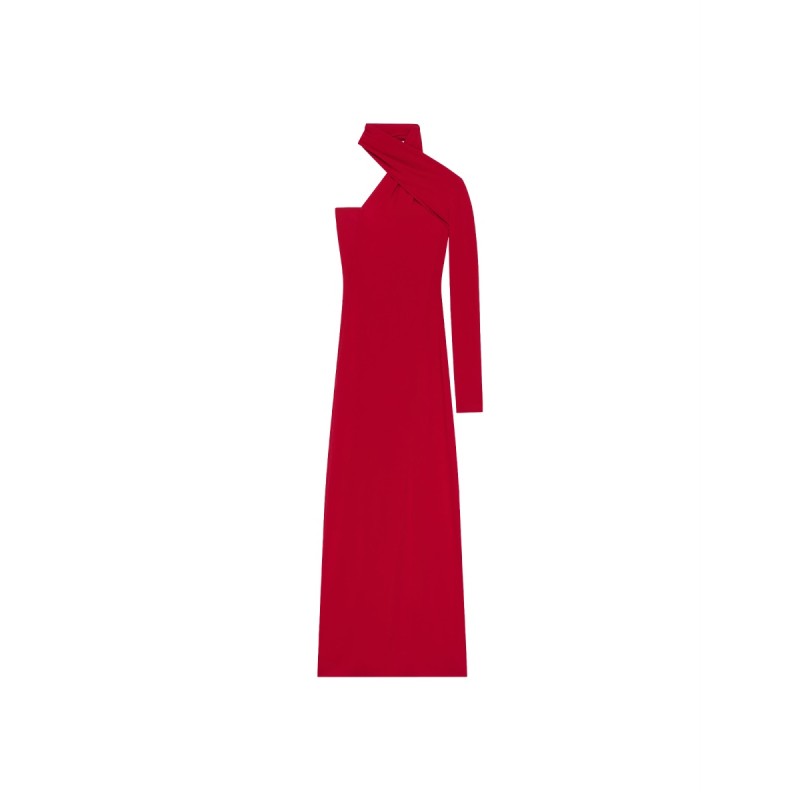 DRAPED ONE-SHOULDER DRESS