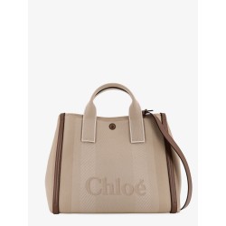 Striped jacquard fabricChloé Carry crossbody bag with oversized logo on the front