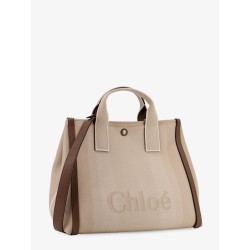 Striped jacquard fabricChloé Carry crossbody bag with oversized logo on the front