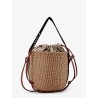 Woody raffia bucket bag