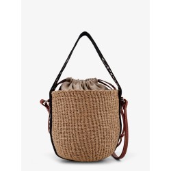 Woody raffia bucket bag