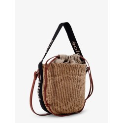 Woody raffia bucket bag